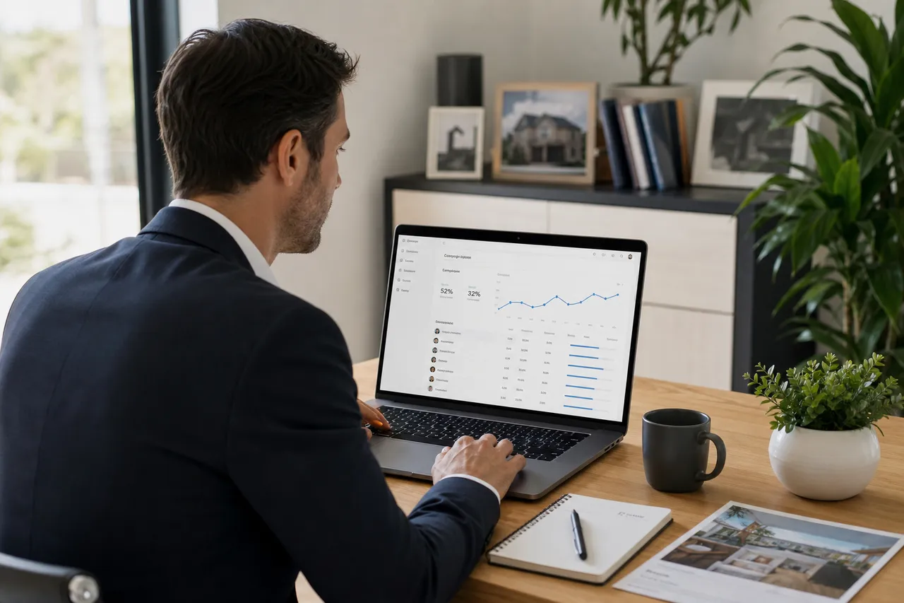 Email marketing inmobiliario — campaña y métricas