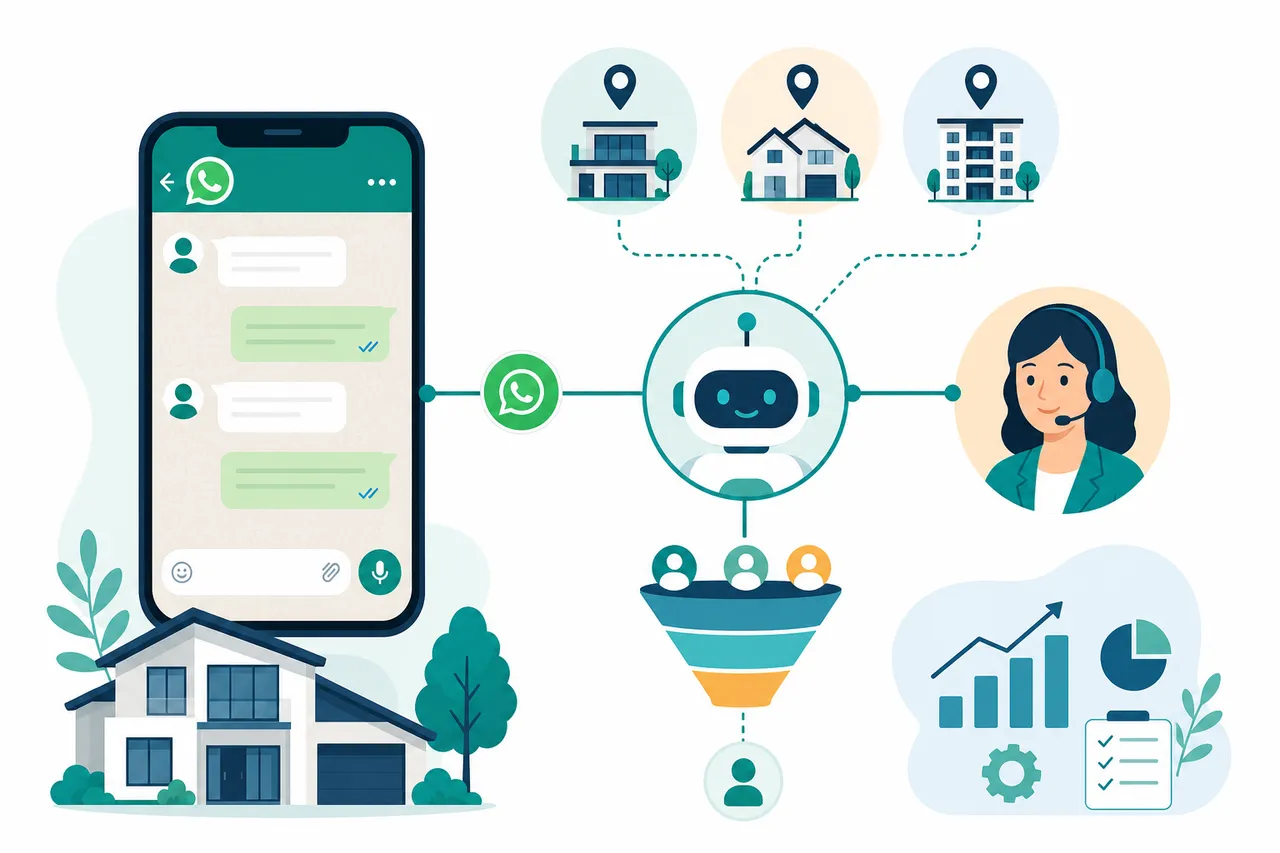 Ilustración: Secuencia de seguimiento de leads con IA y WhatsApp