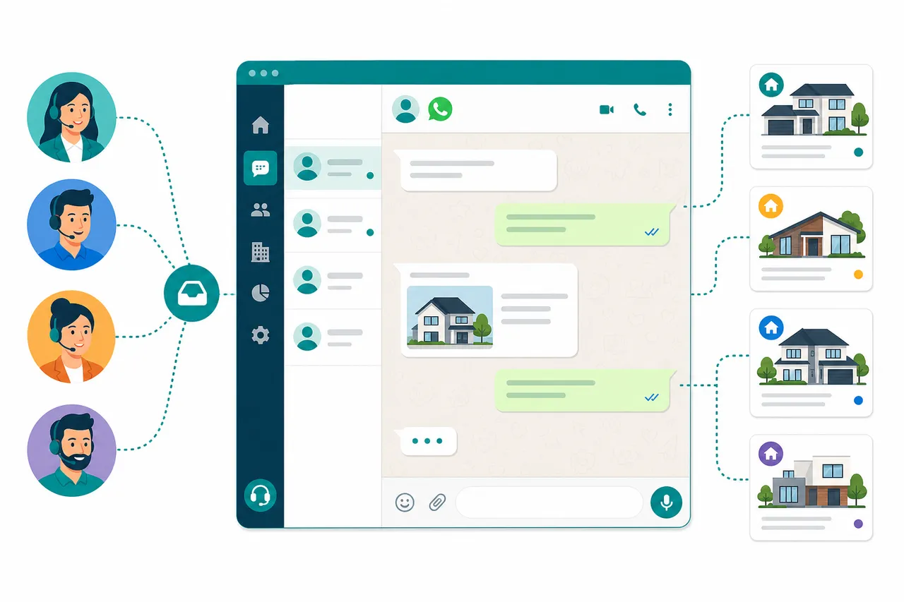 WhatsApp multi-agente integrado en KiteProp