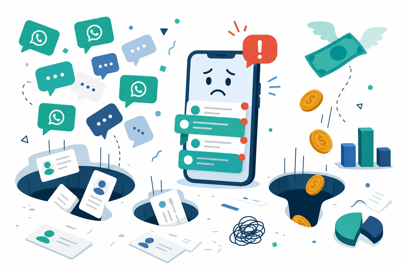 Costo de operar WhatsApp sin CRM inmobiliario