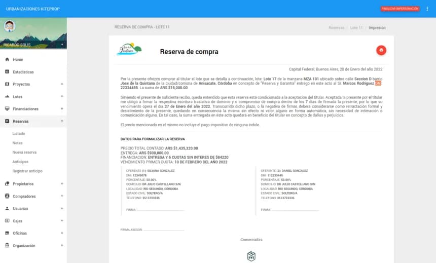 Financiación / reserva — Condiciones de entrega, cuotas y formalización de reserva.