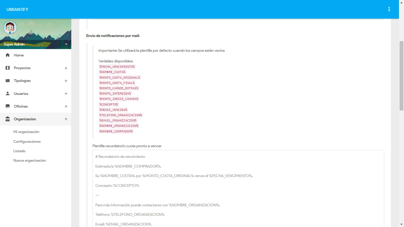 Notificaciones — Alertas operativas del módulo de desarrollos.